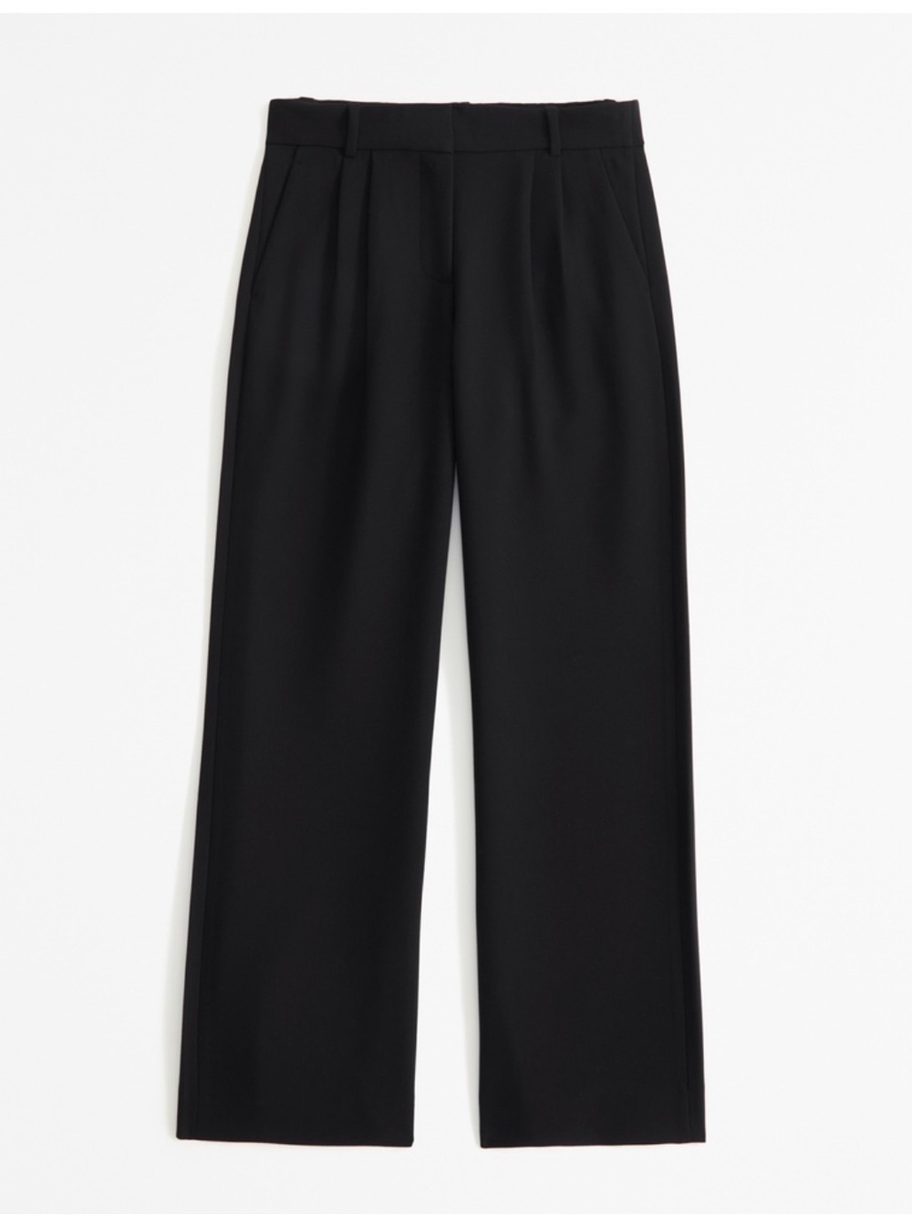Abercrombie A&F Sloane Low Rise Tailored Wide Leg Pants Trousers 27 Long Black